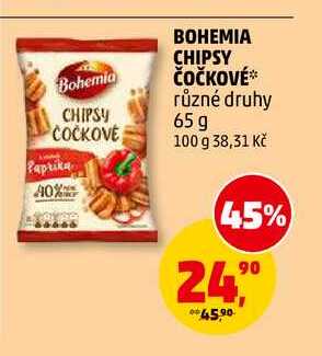 BOHEMIA CHIPSY ČOČKOVÉ, 65 g