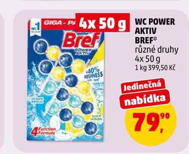 WC POWER AKTIV BREF, 4x 50 g 