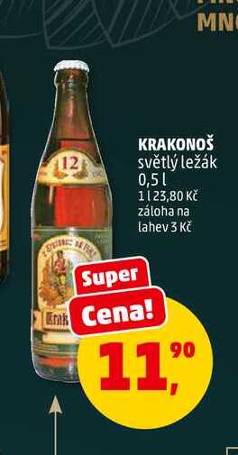 KRAKONOŠ světlý ležák, 0,5 l