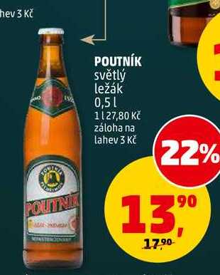 POUTNÍK světlý ležák, 0,5 l