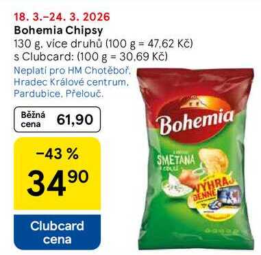 Bohemia Chipsy, 130 g 