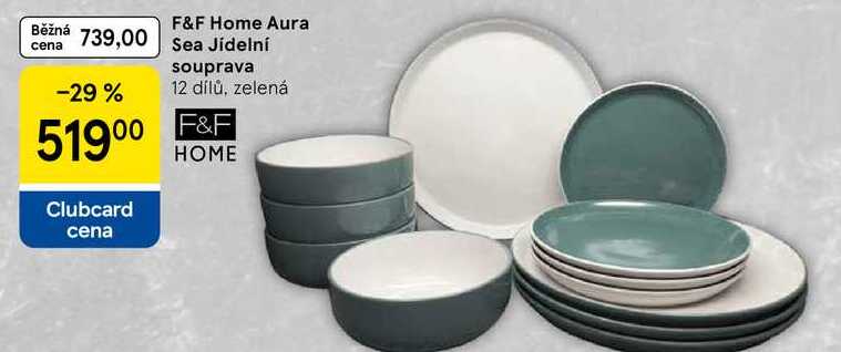 F&F Home Aura Sea Jídelní souprava, 12 dílů, zelená 