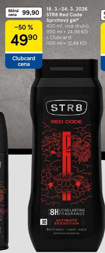 STR8 Red Code Sprchový gel, 400 ml, více druhů 