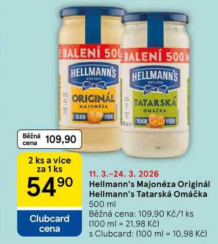 Hellmann's Tatarská Omáčka, 500 ml  