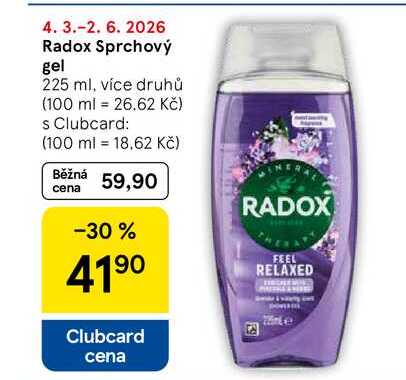 Radox Sprchový gel, 225 ml, více druhů Tesco