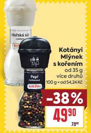 Kotányi Mlýnek s kořením od 35 g