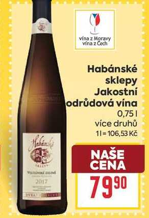 Habánské sklepy Jakostní odrůdová vína 0,75l