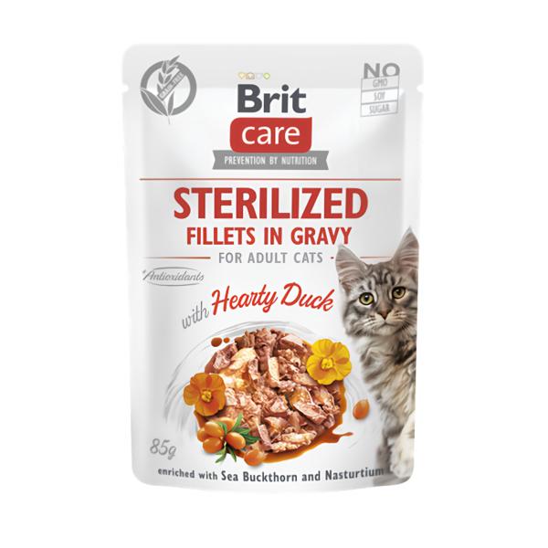 Brit Care Cat Sterilized Fillets in Gravy with Hearty Duck