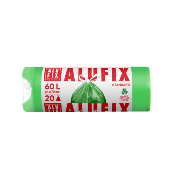 Alufix Pytle na odpadky zatahovací 60 l, 20 ks, 16 µm, 64 x 70 cm, HDPE  zelené