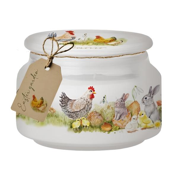 Emocio Easter Garden vonná svíčka, sklo (100 x 79 mm) se skleněným víčkem