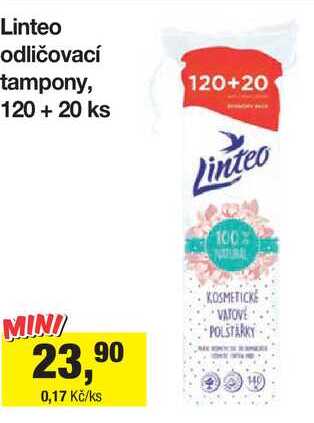 Linteo odličovací tampony, 120 + 20 ks