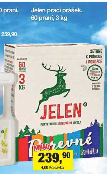Jelen prací prášek, 60 praní, 3 kg
