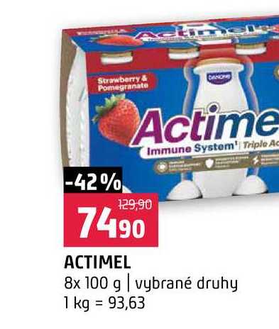 ACTIMEL 8x 100 g vybrané druhy