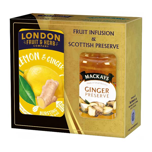Mackays + London Fruit & Herb čaj + džem (dárkové balení)
