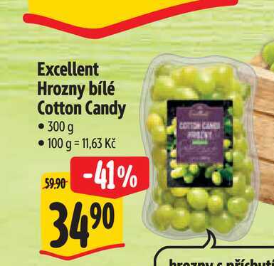 Excellent Hrozny bílé Cotton Candy 300 g 