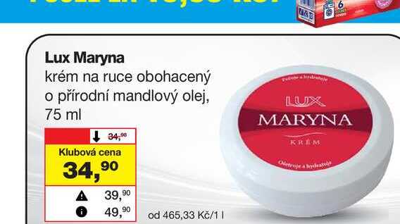 Lux Maryna krém na ruce obohacený o přírodní mandlový olej, 75 ml