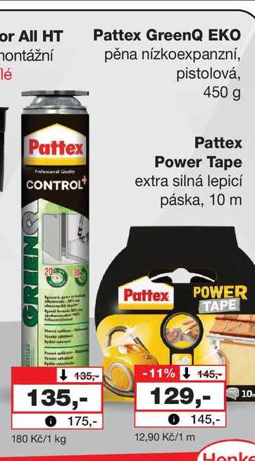 Pattex GreenQ EKO pěna nízkoexpanzní, pistolová, 450 g