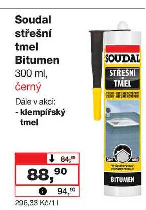 Soudal střešní tmel Bitumen 300 ml, černý 