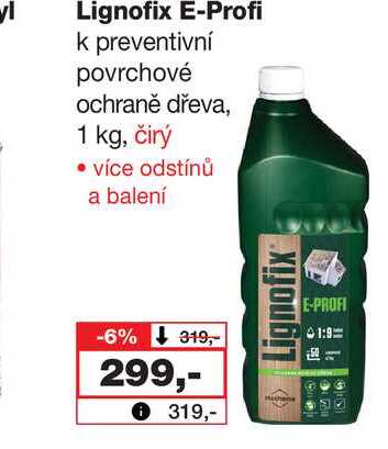 Lignofix E-Profi k preventivní povrchové ochraně dřeva, 1 kg