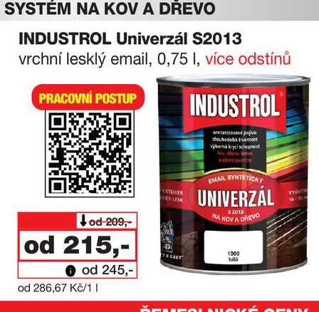 INDUSTROL Univerzál S2013 vrchní lesklý email, 0,75l