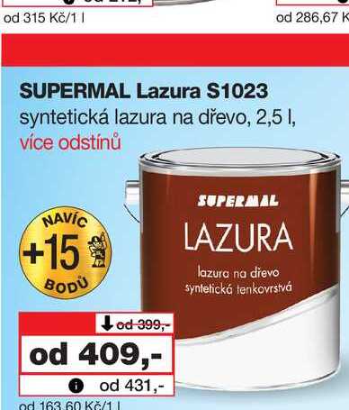 SUPERMAL Lazura $1023 syntetická lazura na dřevo, 2,5l