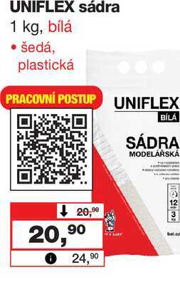 UNIFLEX sádra 1 kg, bílá 