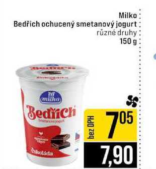 Milko Bedřich ochucený smetanový jogurt různé druhy 150 g