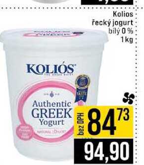 Kolios řecký jogurt bílý 0% 1 kg