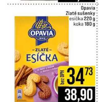 Opavia Zlaté sušenky esička 220 g koka 180 g