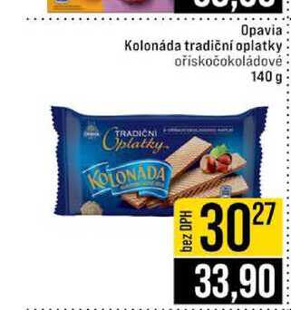 Opavia Kolonáda tradiční oplatky ořiskočokoládové 140g