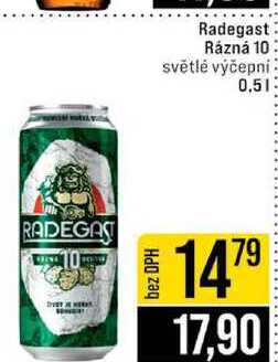 Radegast Rázná 10 světlé výčepni 0,5l