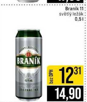Braník 11 světlý ležák 0,5l