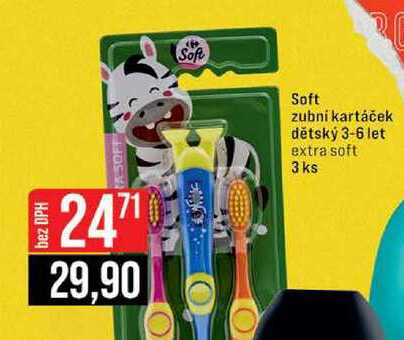 Soft zubní kartáček dětský 3-6 let extra soft 3 ks 