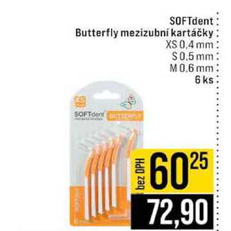 SOFTdent Butterfly mezizubní kartáčky XS 0,4 mm $ 0.5 mm M0.6 mm 6 ks