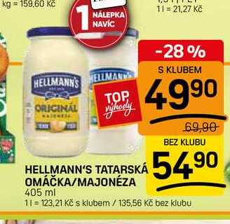 HELLMANN'S TATARSKÁ OMÁČKA/MAJONÉZA 405 ml 