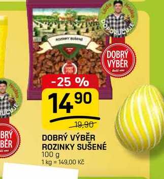 DOBRÝ VÝBĚR ROZINKY SUŠENÉ 100 g