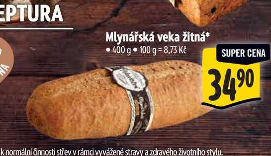   Mlynářská veka žitná  400 g  