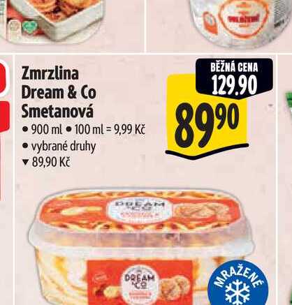 Zmrzlina Dream & Co Smetanová 900 ml  
