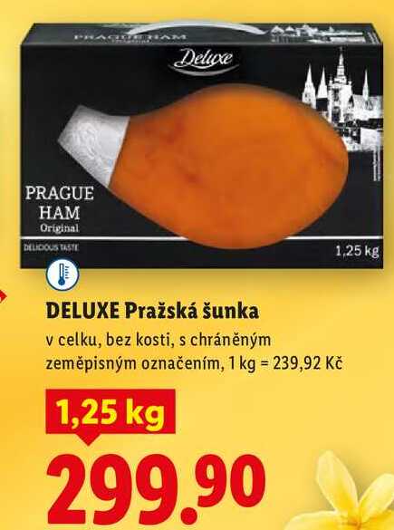 DELUXE Pražská šunka, 1,25 kg
