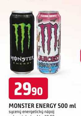 Monster Energy, sycený energetický nápoj, 500ml