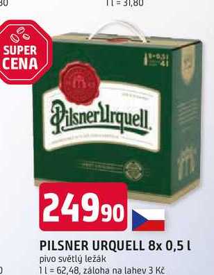 Pilsner Urquell Pivo ležák světlý 8 x 0,5l 