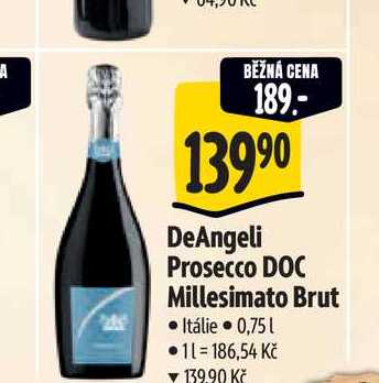   DeAngeli Prosecco DOC Millesimato Brut  0,75 l