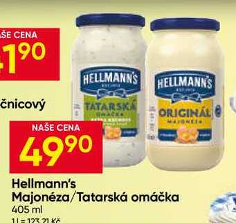 Hellmann's tatarská omáčka, majonéza 405ml, vybrané druhy