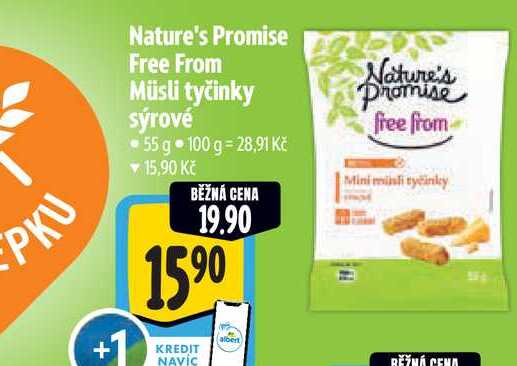   Nature's Promise Free From Müsli tyčinky sýrové 55 g