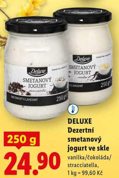 DELUXE Dezertní smetanový jogurt ve skle, 250 g