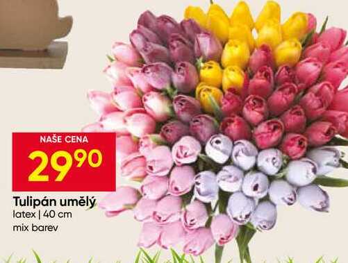 Tulipán umělý latex 40 cm mix barev 