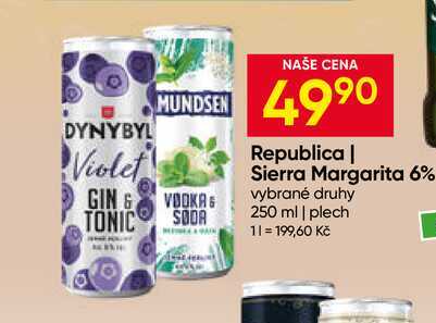 Sierra Margarita 6% vybrané druhy 250 ml 