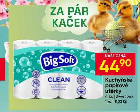 Big Soft Kuchyňské papírové utěrky 4 ks 2-vrstvé 