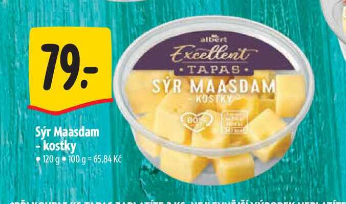 Sýr Maasdam kostky 120 g