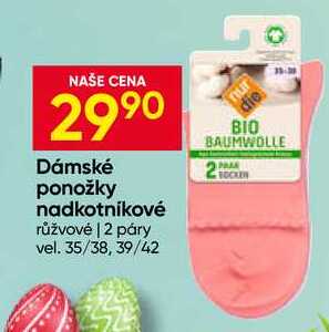 Dámské ponožky nadkotníkové růžvovė 2 páry vel. 35/38, 39/42